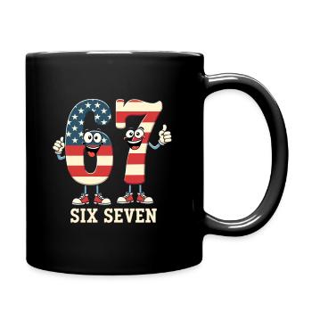 US Flag 67 Memes Six Seven - Full Colour Mug - black - Right