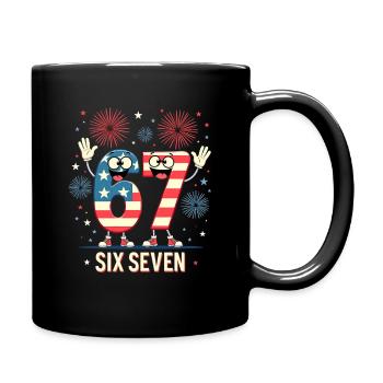 US Flag 67 Memes Six Seven - Full Colour Mug - black - Right