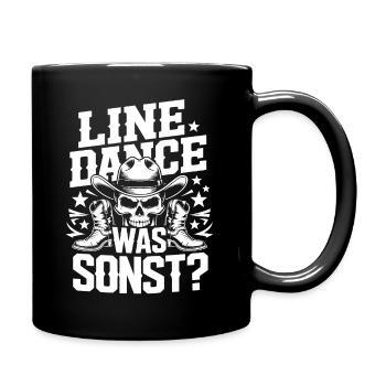 Line Dance Schädel Cowboy - Tasse einfarbig - Schwarz - Rechts