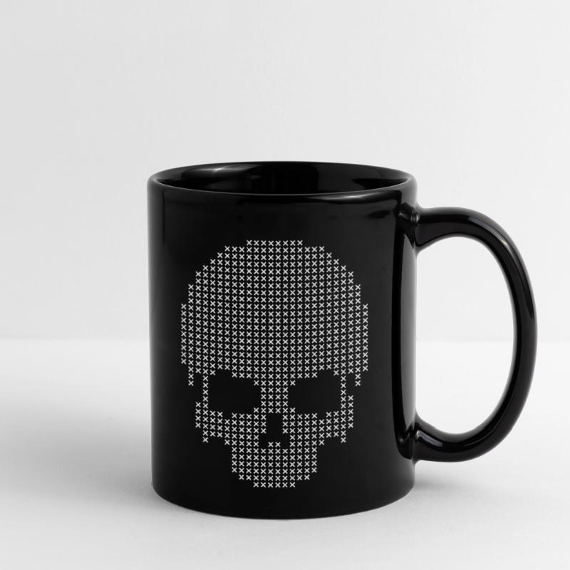 Points de crâne géométriques à points Mug uni