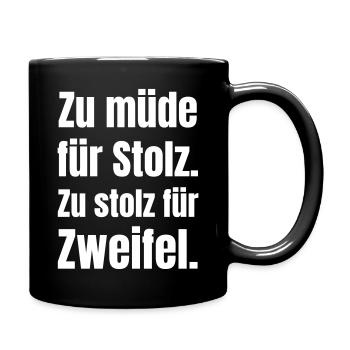 Too tired for pride – doubtless - Full Colour Mug - black - Right
