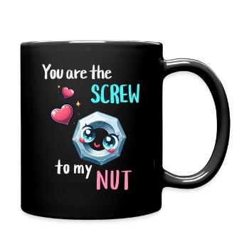 Funny Nut Bolts Pair Design - Full Colour Mug - black - Right