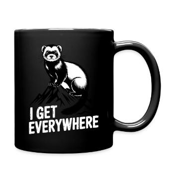 Ferret I Get Everywhere - Full Colour Mug - black - Right