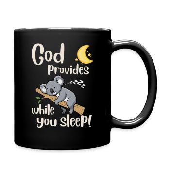 Jesus - Koala - God provides - christian -Faith - Full Colour Mug - black - Right