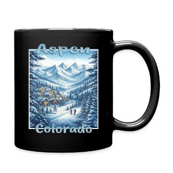 Aspen Colorado Wintersport Ski Snowboard Winterurl - Tasse einfarbig - Schwarz - Rechts