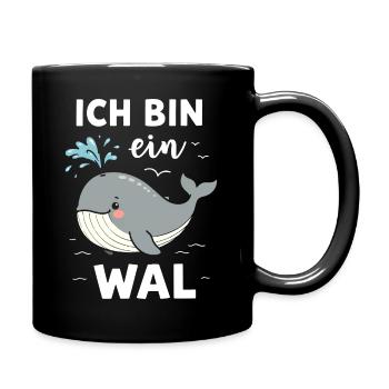 Wal  Meerestier Unterwasser Kostüm Fasching Fisch - Tasse einfarbig - Schwarz - Rechts