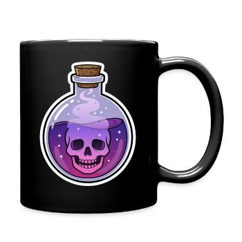 Lila Schädel im Mystic Fläschchen - Tasse einfarbig - Schwarz - Rechts