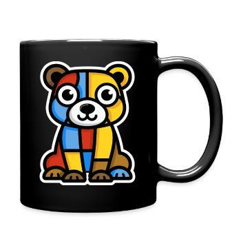 Image colorée et stylisée d’un ours - Mug uni - noir - Droite
