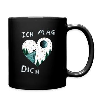 Ich Mag Dich - Herz - Tasse einfarbig - Schwarz - Rechts