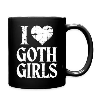 J’aime les filles gothiques - Mug uni - noir - Droite