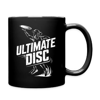 Ultimate Disc Frisbee Player Throwing Action For - Full Colour Mug - black - Right