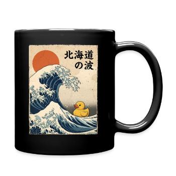 Grande vague japonaise de canard en caoutchouc style Hokkaido - Mug uni - noir - Droite