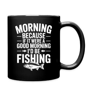 Morning Fishing Quote Tee - Full Colour Mug - black - Right