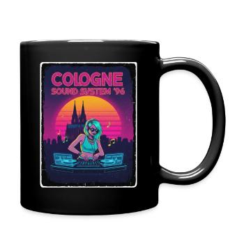 Cologne Retro 90s - Tasse einfarbig - Schwarz - Rechts