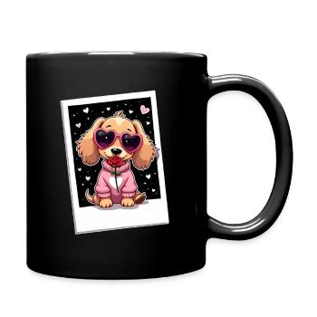 Dackel Dachshund Tekel - Tasse einfarbig - Schwarz - Rechts