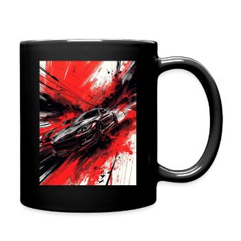 Japon Rouge Noir frénétique - Mug uni - noir - Droite