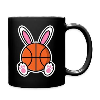 Oster-Basketballhasen-Design - Tasse einfarbig - Schwarz - Rechts