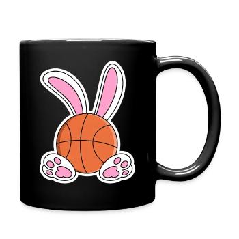 Easter Basketball Bunny Design - Full Colour Mug - black - Right
