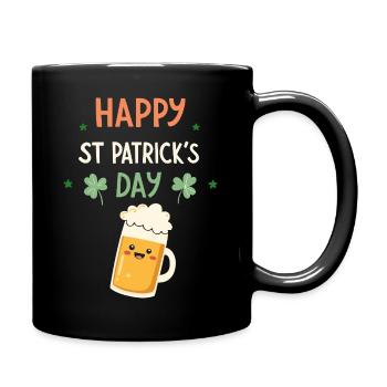 Saint-Patrick Happy Bière Dessin - Mug uni - noir - Droite