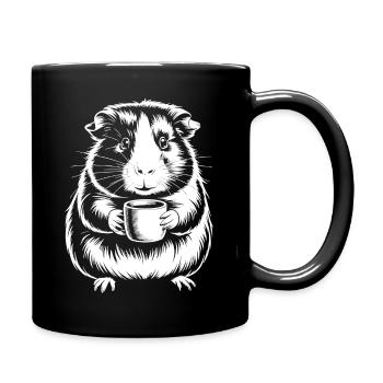 Silhouette de cochon d’Inde buvant du café - Mug uni - noir - Droite