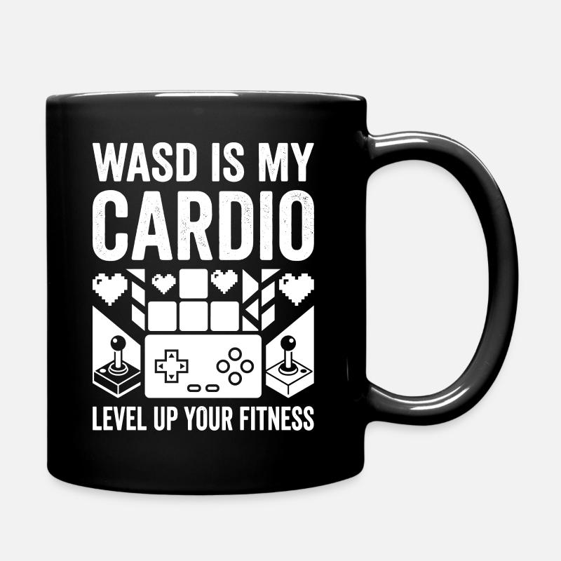 WASD Cardio Tee: Gaming Fitness - Tasse einfarbig - Schwarz