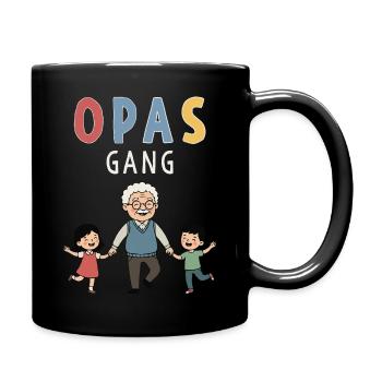 Grandpa's Gang – Best Grandpa with Grandchildren Design - Full Colour Mug - black - Right