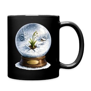 Schneeglöckchen durchbricht den Winter  - Tasse einfarbig - Schwarz - Rechts