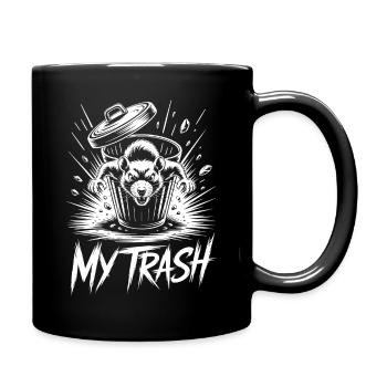 Aggressive rat in the trash can – My Trash - Full Colour Mug - black - Right