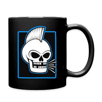 Skull Mohawk Punk-Grafik - Tasse einfarbig - Schwarz - Rechts