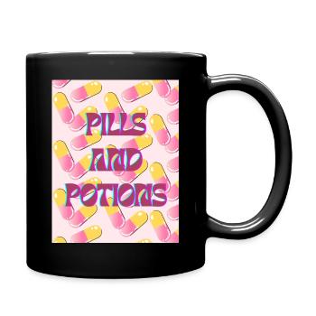 Pills and Potions Retro Neon Motiv - Tasse einfarbig - Schwarz - Rechts