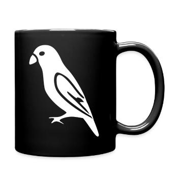 Vogel weiß Geschenk Naturliebhaber - Tasse einfarbig - Schwarz - Rechts