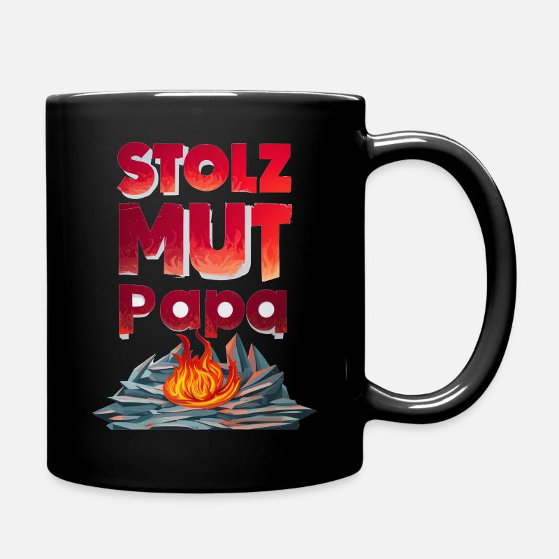 Idée cadeau pour les pompiers Papa Pride Courage Strength - Mug uni - noir