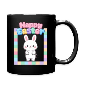 Bunny Bunny Bunny Printemps Fleurs de Printemps Jardin d’été de Pâques - Mug uni - noir - Droite