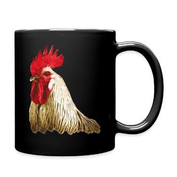 Fans de poulet - Coq - Coq - Poulet fleur - Bio - Mug uni - noir - Droite
