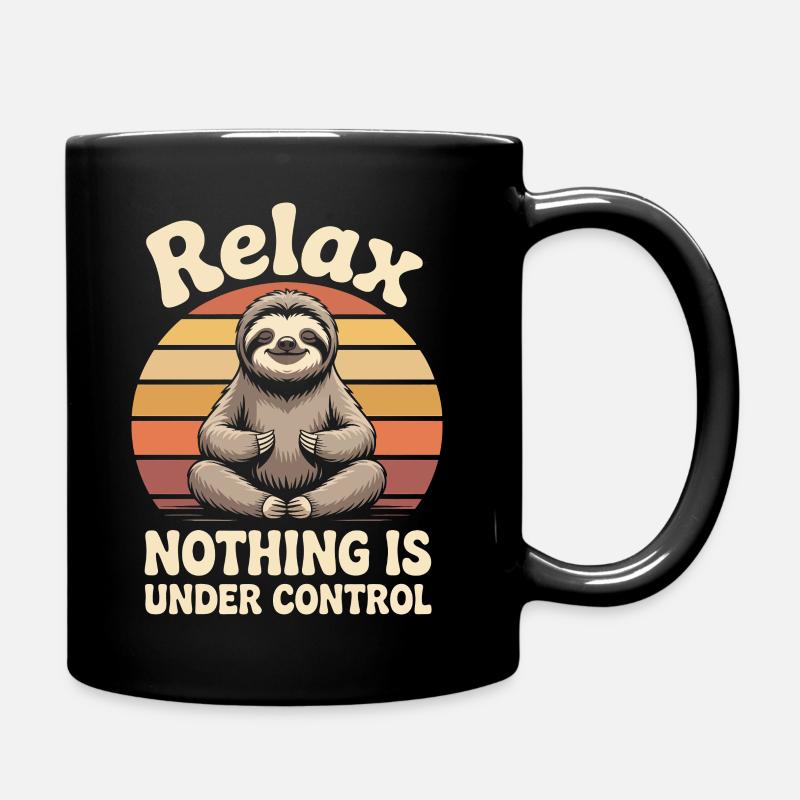 Relax, paresseux zen, coucher de soleil - Mug uni - noir