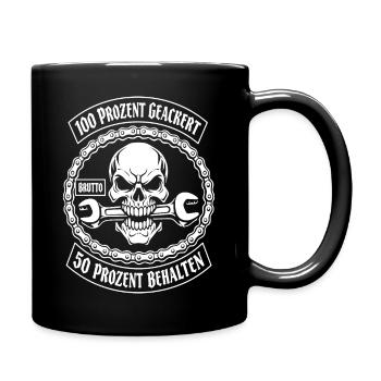 100 percent ploughed, 50 percent kept - Full Colour Mug - black - Right
