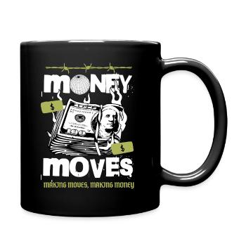 Geld in Bewegung - Tasse einfarbig - Schwarz - Rechts