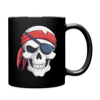 Pirate avec bandana et cache-œil - Mug uni - noir - Droite