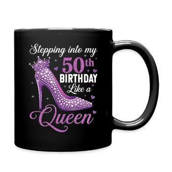 Mein 50. Geburtstag vor 50 Jahren - Tasse einfarbig - Schwarz - Rechts