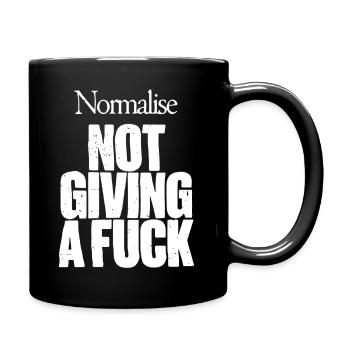 Normalise not giving a fuck - Full Colour Mug - black - Right