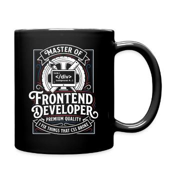 Frontend Meister: CSS HTML Kunst - Tasse einfarbig - Schwarz - Rechts