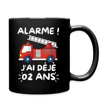 Alarm I'm already 2 years old, firefighter's birthday - Full Colour Mug - black - Right
