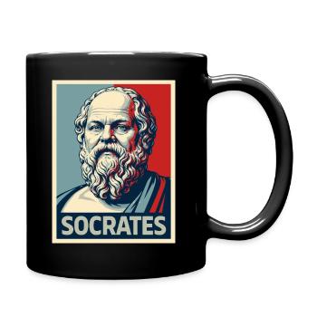 Sokrates Pop-Art-Porträt - Tasse einfarbig - Schwarz - Rechts