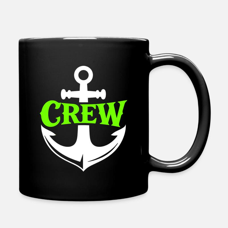 Neon Anchor Crew Motif - Full Colour Mug - black