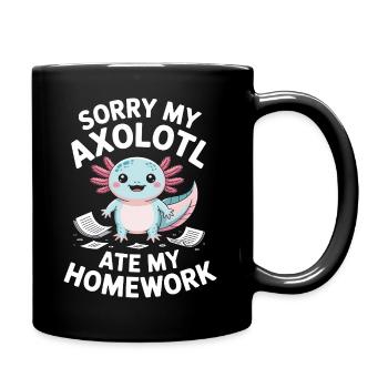 Axolotl a mangé mes devoirs - Mug uni - noir - Droite