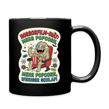 Horrorfilm Diät Popcorn Humor - Tasse einfarbig - Schwarz - Rechts