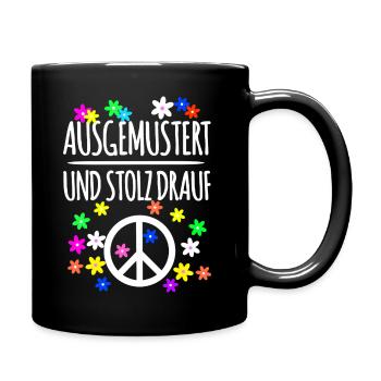 Ausgemustert Frieden Gegen Krieg - Tasse einfarbig - Schwarz - Rechts