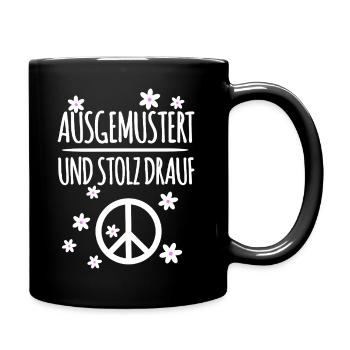 Peace Symbol Ausgemustert - Tasse einfarbig - Schwarz - Rechts