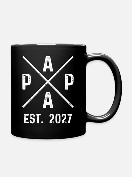 Papa Est. 2027 - Tasse einfarbig - Schwarz