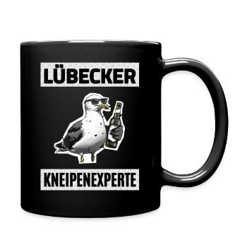 Lübecker Kneipen Experte - Tasse einfarbig - Schwarz - Rechts